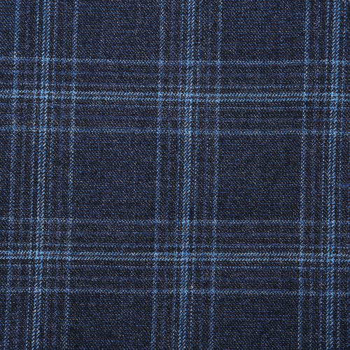 562-4 Men's Slim Fit Wool Stretch Checked Suits