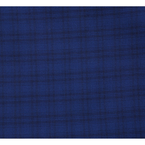 "Classic Fit Men's Wool Suit - Dark Blue Windowpane Plaid Check"