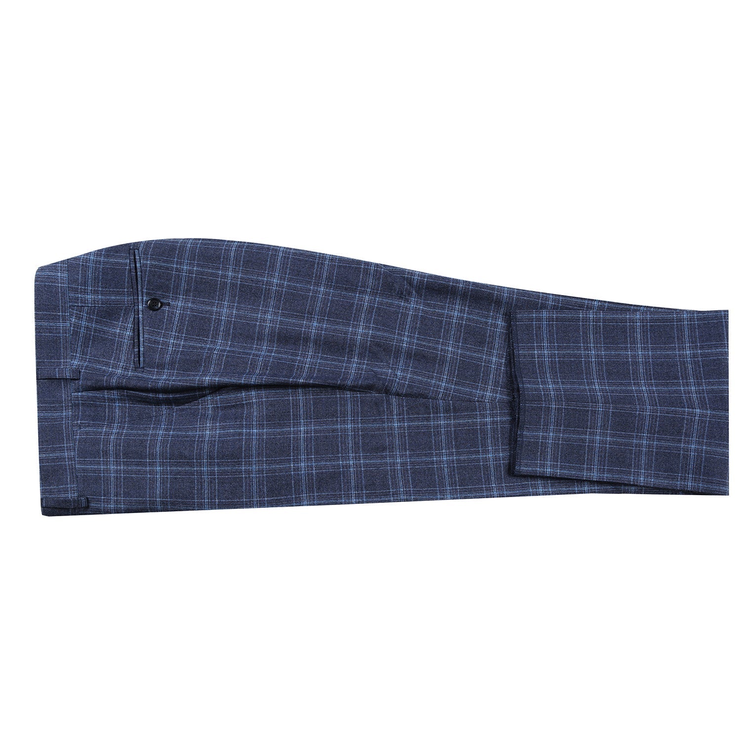 562-4 Men's Slim Fit Wool Stretch Checked Suits - 38Lx32W