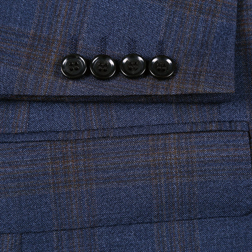 562-7 Men's 3-Piece Wool Stretch Checked Suits
