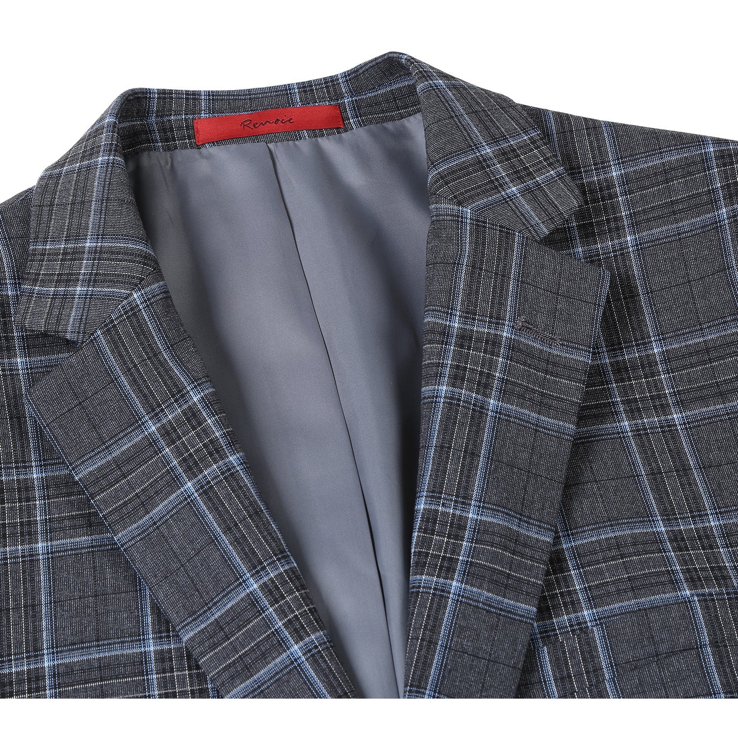 293-28 Men's Slim Fit Checked Suits - 38Lx32W