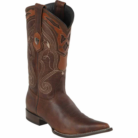 Mexican Pointy Boot Walnut Brown Pointed Toe - 6EE