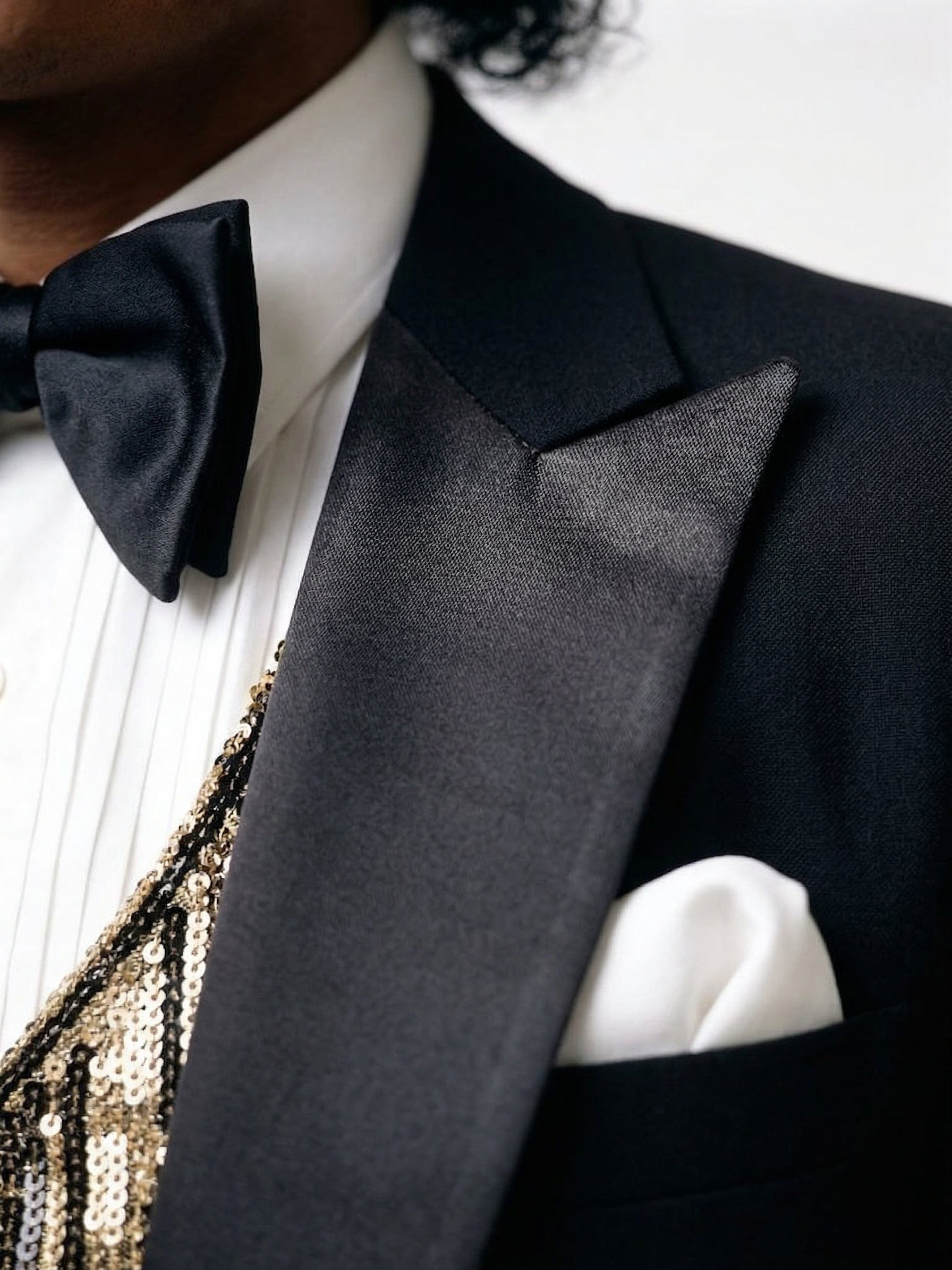 Men’s Black Tuxedo Blazer Michael Jackson Award Ceremony Vintage Jacket – Classic Formal, Elegant Party Dinner Jacket - 36 Short