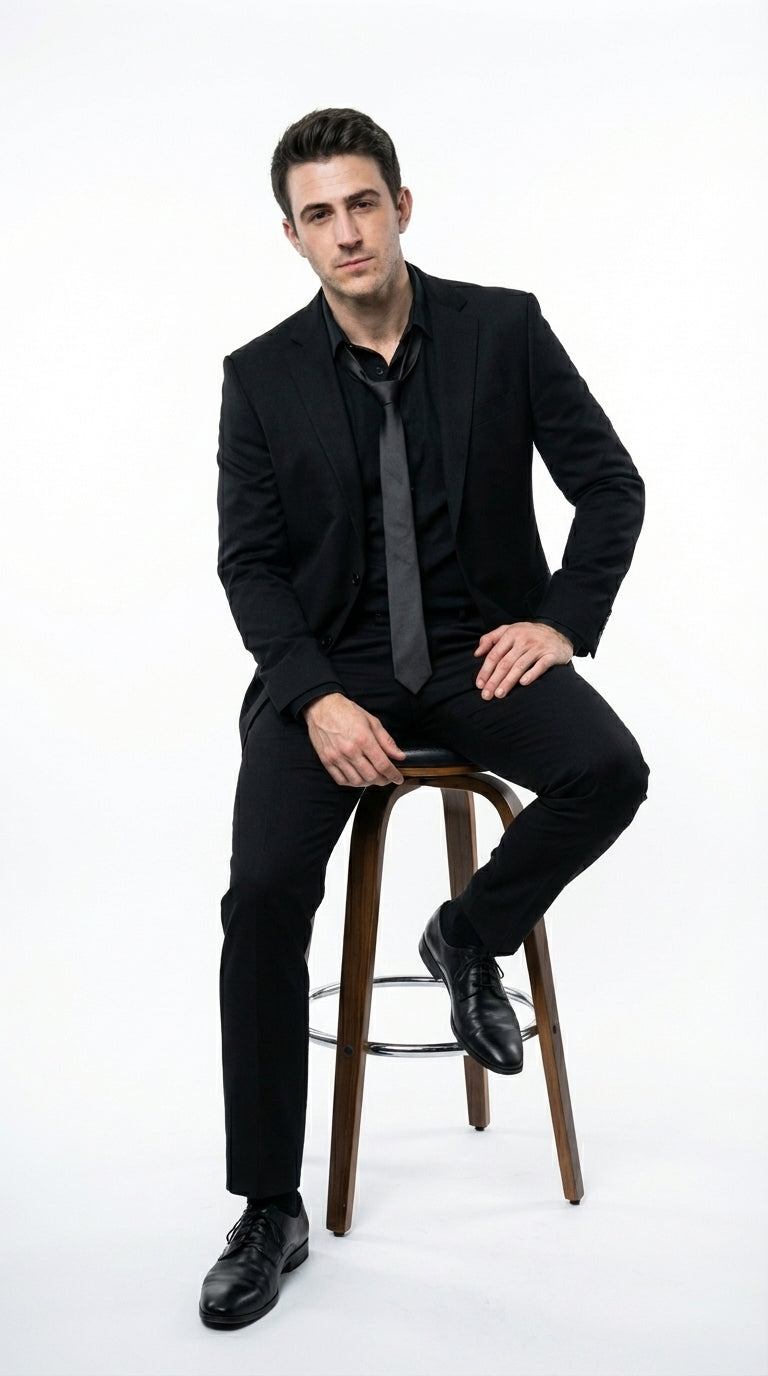 Mens Black Blazer – John Wick Inspired Classic Formal Blazer for Men Sleek Action Style Evening Jacket - 36 Short