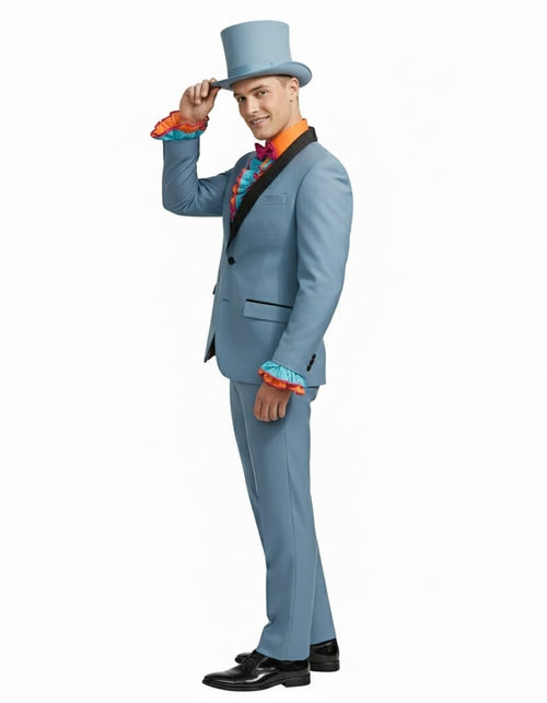 Dumb and Dumber Light Blue Tuxedo Costume for Men with Matching Top Hat Classic 90s Party and Halloween Suit
