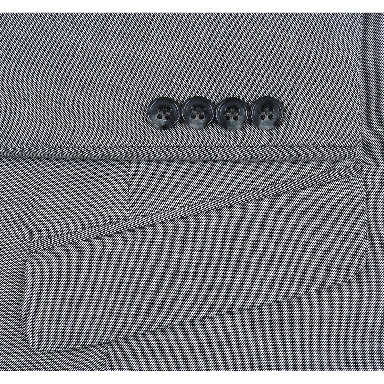 293-17 Men's Slim Fit Notch Lapels Gray Solid Suits - 38Lx32W