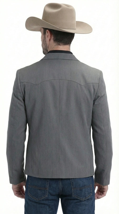 Mens Charcoal Gray Western Blazer – Cowboy Style Casual Jacket Classic Country Western Sport Coat