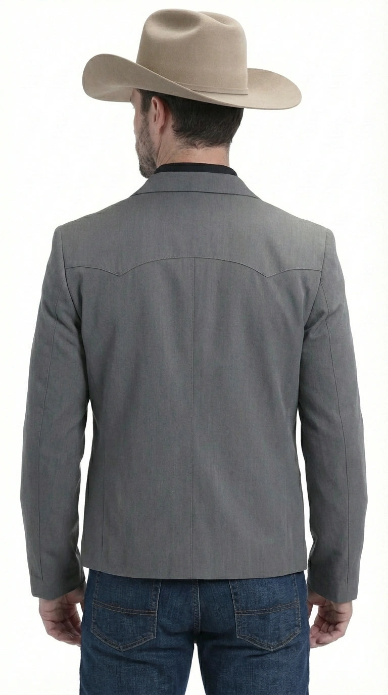 Mens Charcoal Gray Western Blazer – Cowboy Style Casual Jacket Classic Country Western Sport Coat - 36 Short