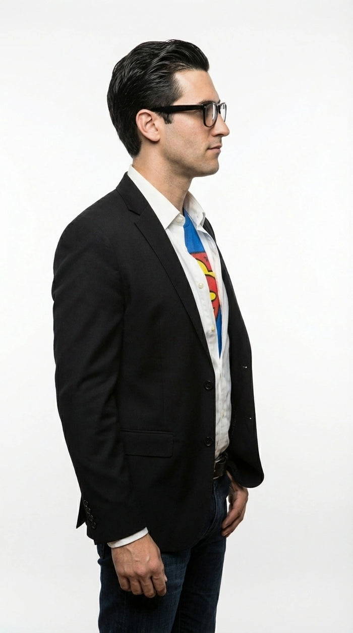 Mens Black Blazer – Clark Kent Inspired Smart Casual Office Blazer for Men Classic Everyday Formal Jacket