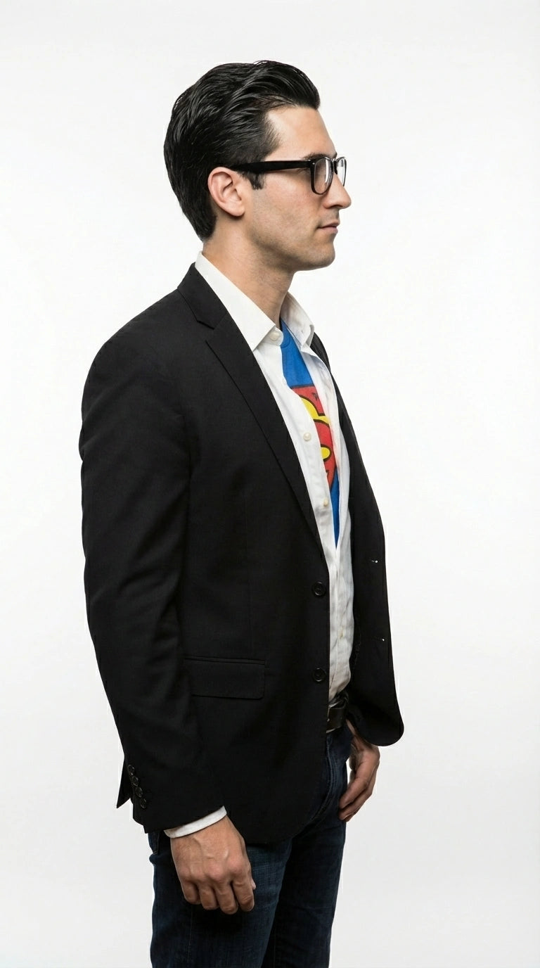 Mens Black Blazer – Clark Kent Inspired Smart Casual Office Blazer for Men Classic Everyday Formal Jacket - 36 Short