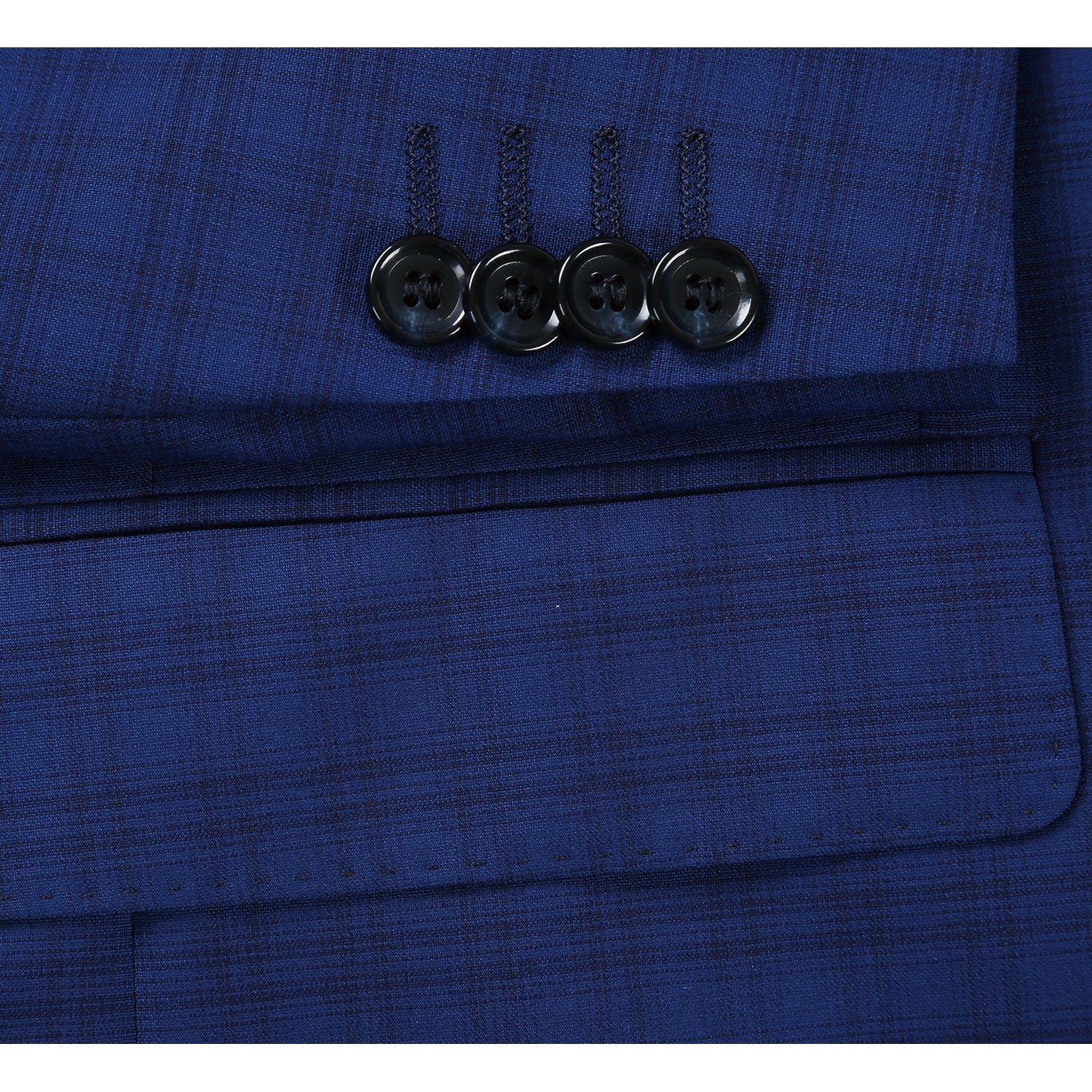 564-2 Men's Classic Fit Wool Blend Checked Suit - 38Lx32W