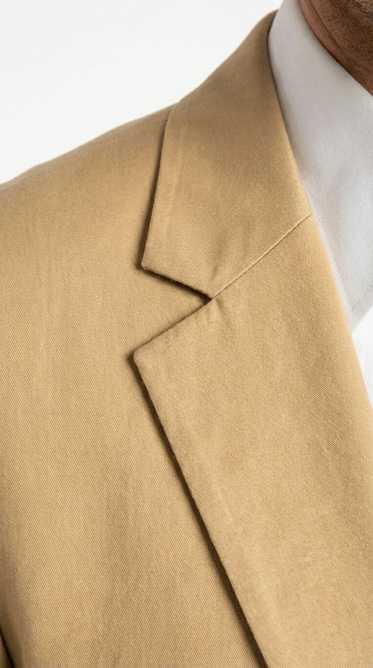 Men’s Tan Camel British khaki Western Blazer – Two Button Classic Casual Sport Coat - Cowboy Country Coat - 36 Short