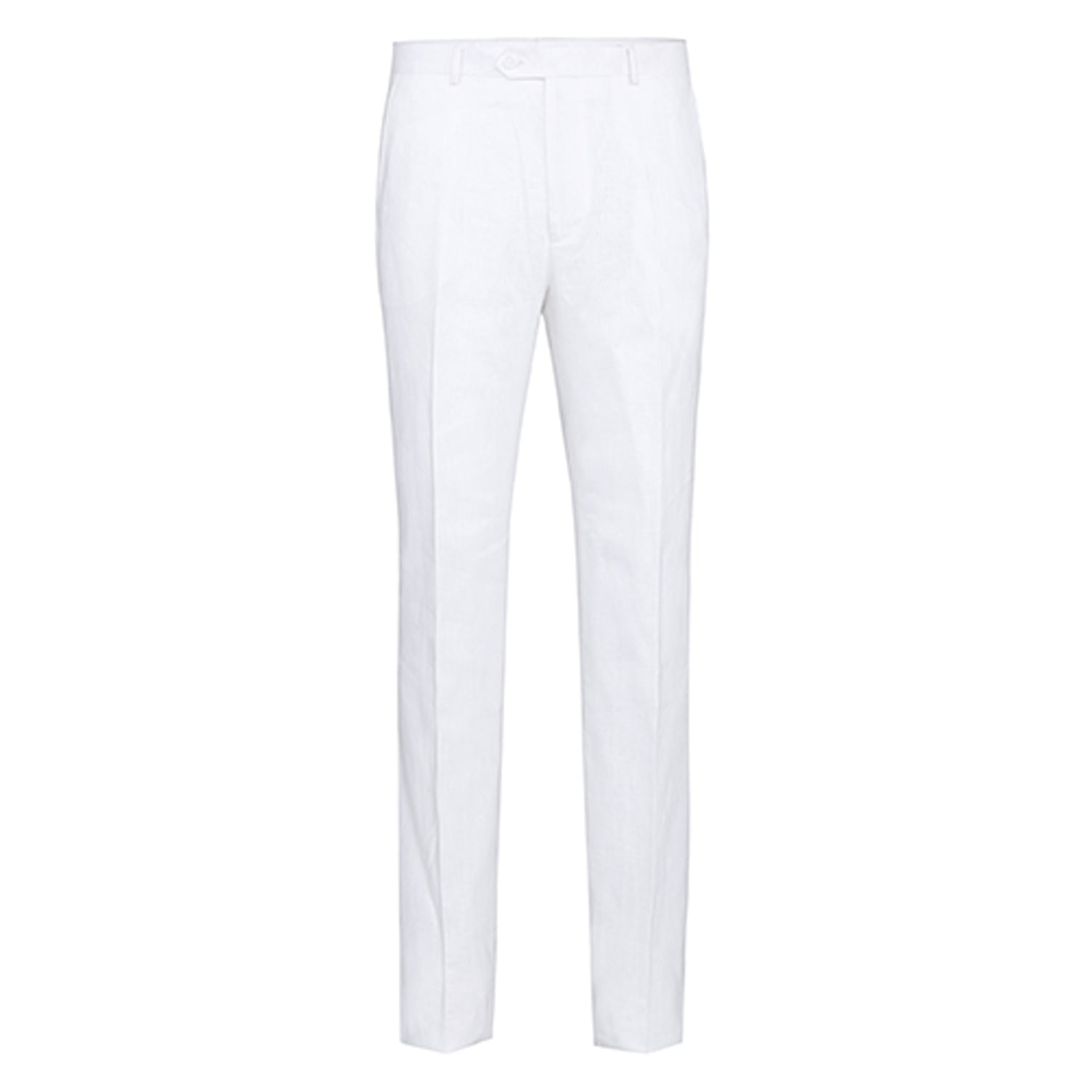 601-20 Men's Notch Lapels White Solid Linen Suits - 38Lx32W