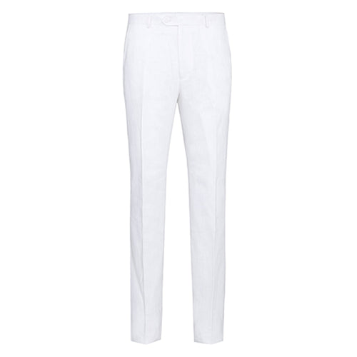 601-20 Men's Notch Lapels White Solid Linen Suits