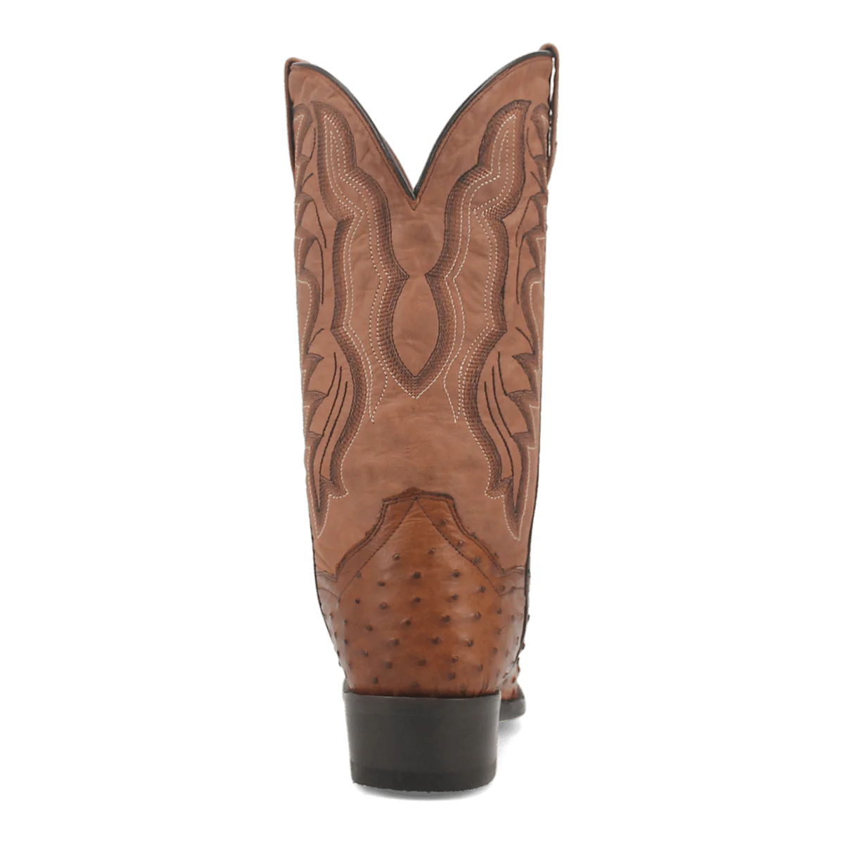 Dan Post Men's Tempe Full Quill Ostrich Round Toe Boots - Saddlebrown - 7D