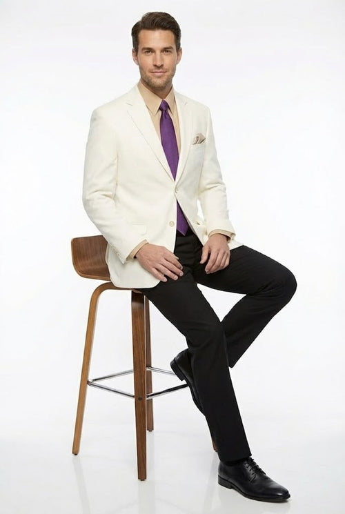 Mens White Blazer Jacket Classic Fit Formal Sport Coat with Gold Buttons