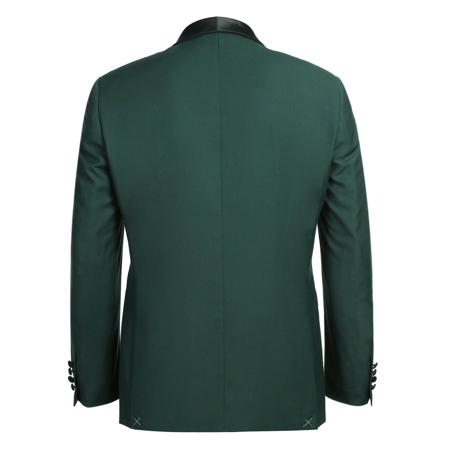 "Men's Slim Fit Shawl Collar Tuxedo - Traditional Hunter Green" - 34 Short