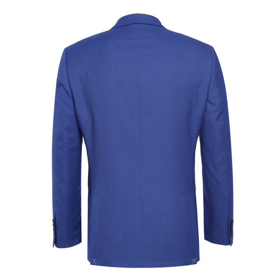 "Blue Purple Micro Check Slim Fit Sport Coat Blazer for Men"