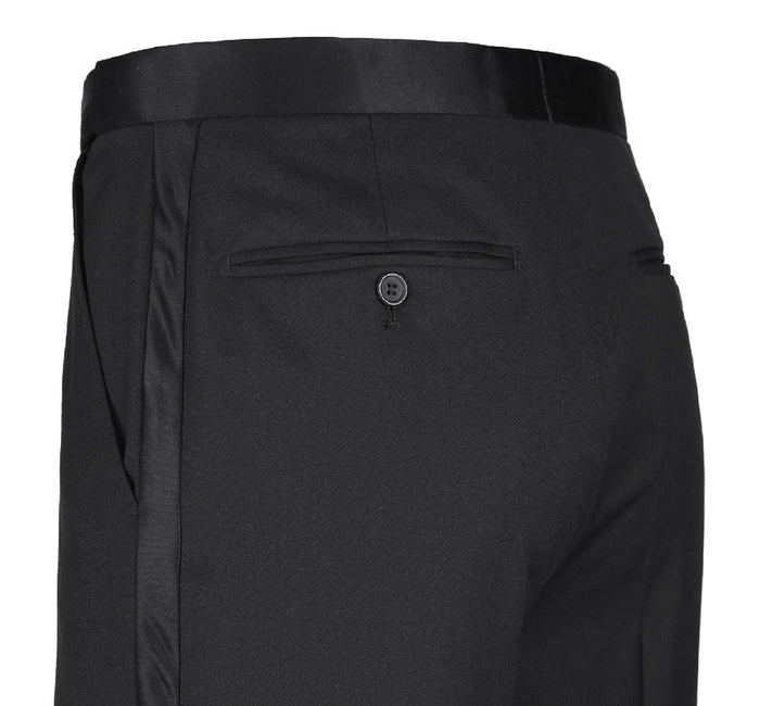 "Classic Fit Black Tuxedo for Men - Traditional One Button Peak Style"