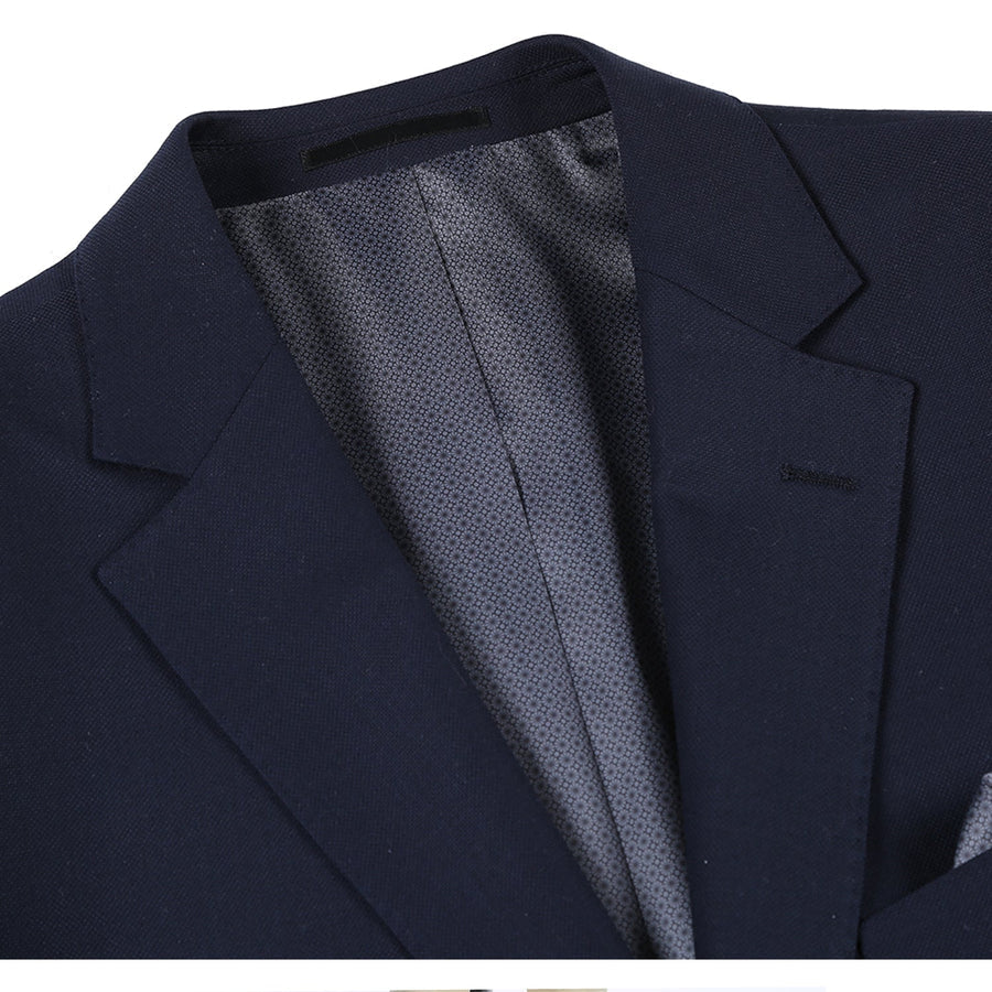 "Classic Fit Wool Sport Coat Blazer for Men - Basic Two Button in Black"