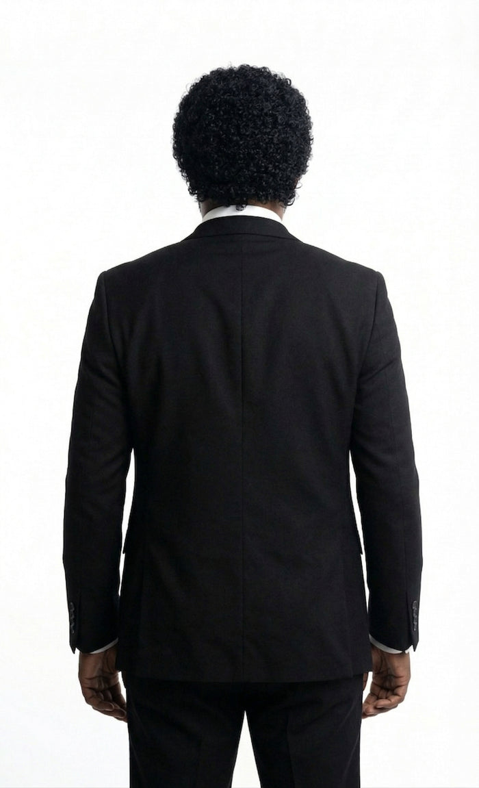 Mens Black Blazer – Jules Winnfield Inspired Pulp Fiction Style Classic Formal Blazer for Men Vintage Retro Jacket