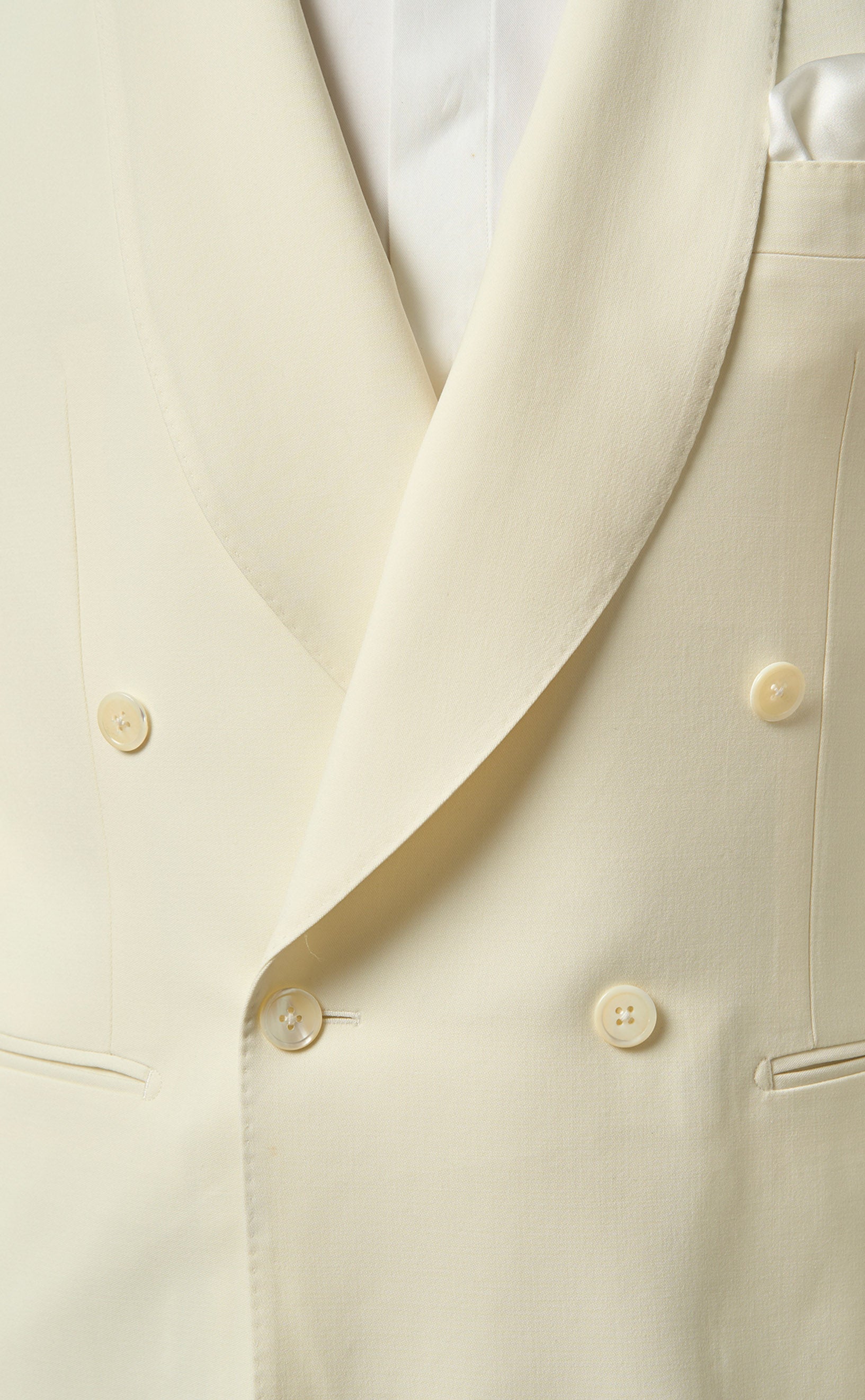 Mens Ivory Dinner Jacket  - Cream Wedding Tuxedo Jacket in Off White Blazer Shawl Collar Double breasted - 36 Short
