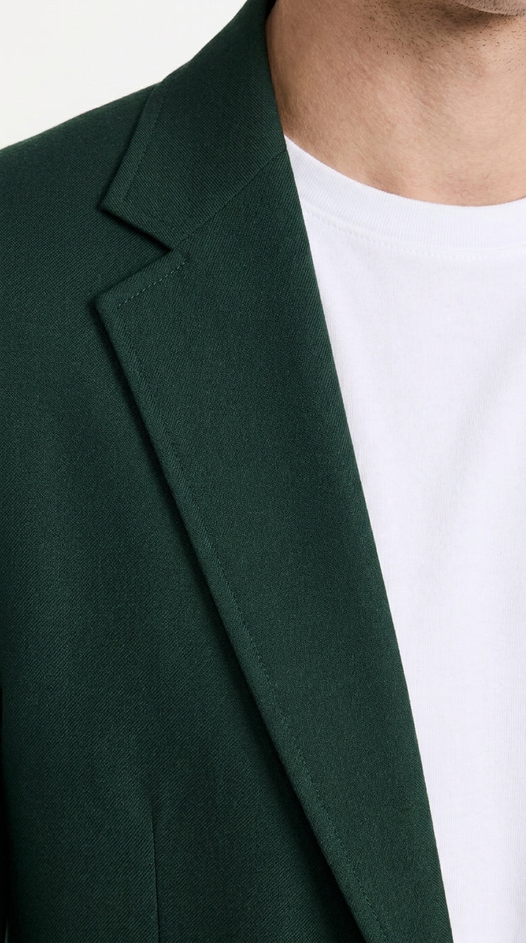 Men’s Hunter Green Blazer with Black Pants –, Church, Business and Formal Outfit dark green color - 36 Short