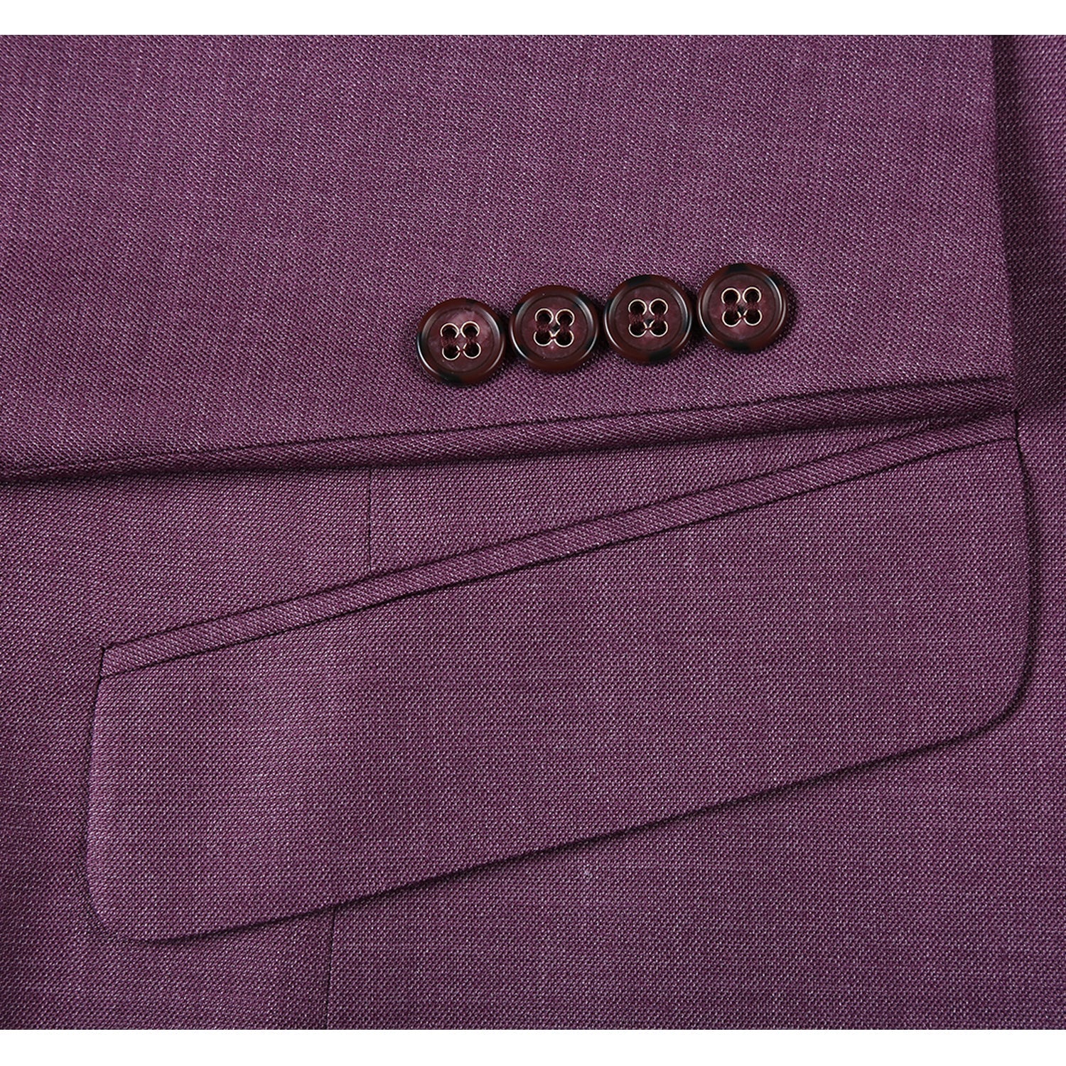 293-16 Men's Slim Fit Notch Lapels Berry Solid Suits - 38Lx32W