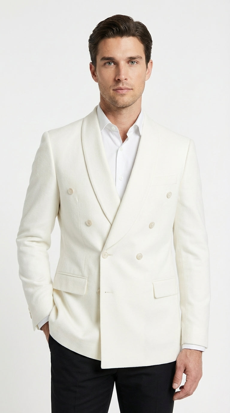 Mens Ivory Dinner Jacket Blazer – Elegant Ivory Cream Off White Formal Blazer Wedding Tuxedo Jacket Evening Wear - 36 Short