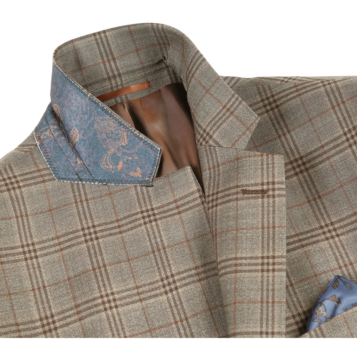563-12 Men's Slim Fit Wool Checked Suits - 38Lx32W