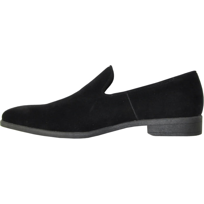 Bravo Mens Vegan Suede Wedding & Prom Slip On Loafer Dress Shoe in Black
