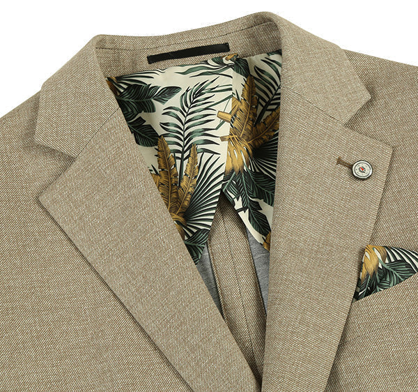 Half Canvas Slim Fit Blazer in Khaki - 38R