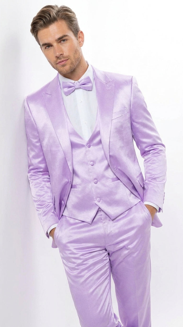 Men’s Lavender Tuxedo – Shiny Light Purple Wedding & Prom Tuxedo Suit