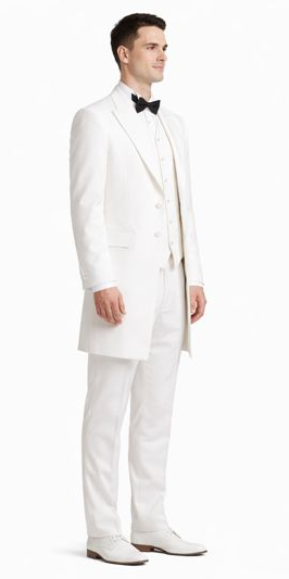 5 Button 3 Piece Vested Long Ivory~Cream~Off White Fashion Zoot Suit 38inch Fashion Tuxedo For Men-New Designer Collection