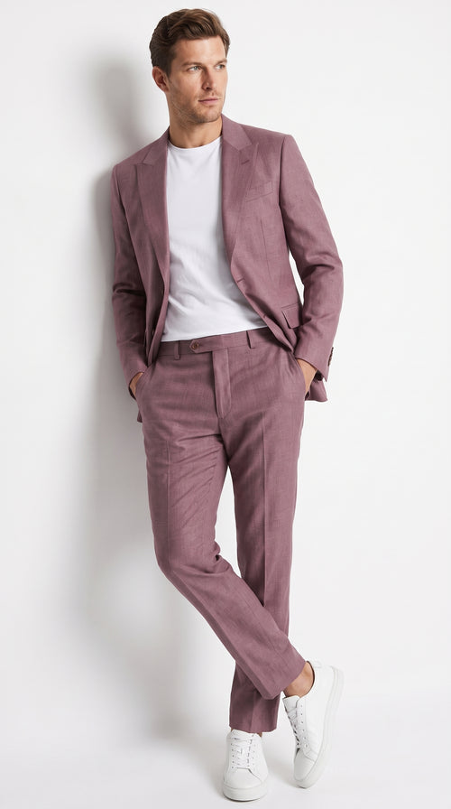 Men’s Mauve 2-Piece Suit – Classic Two-Button Wedding, Prom and Business Suit
