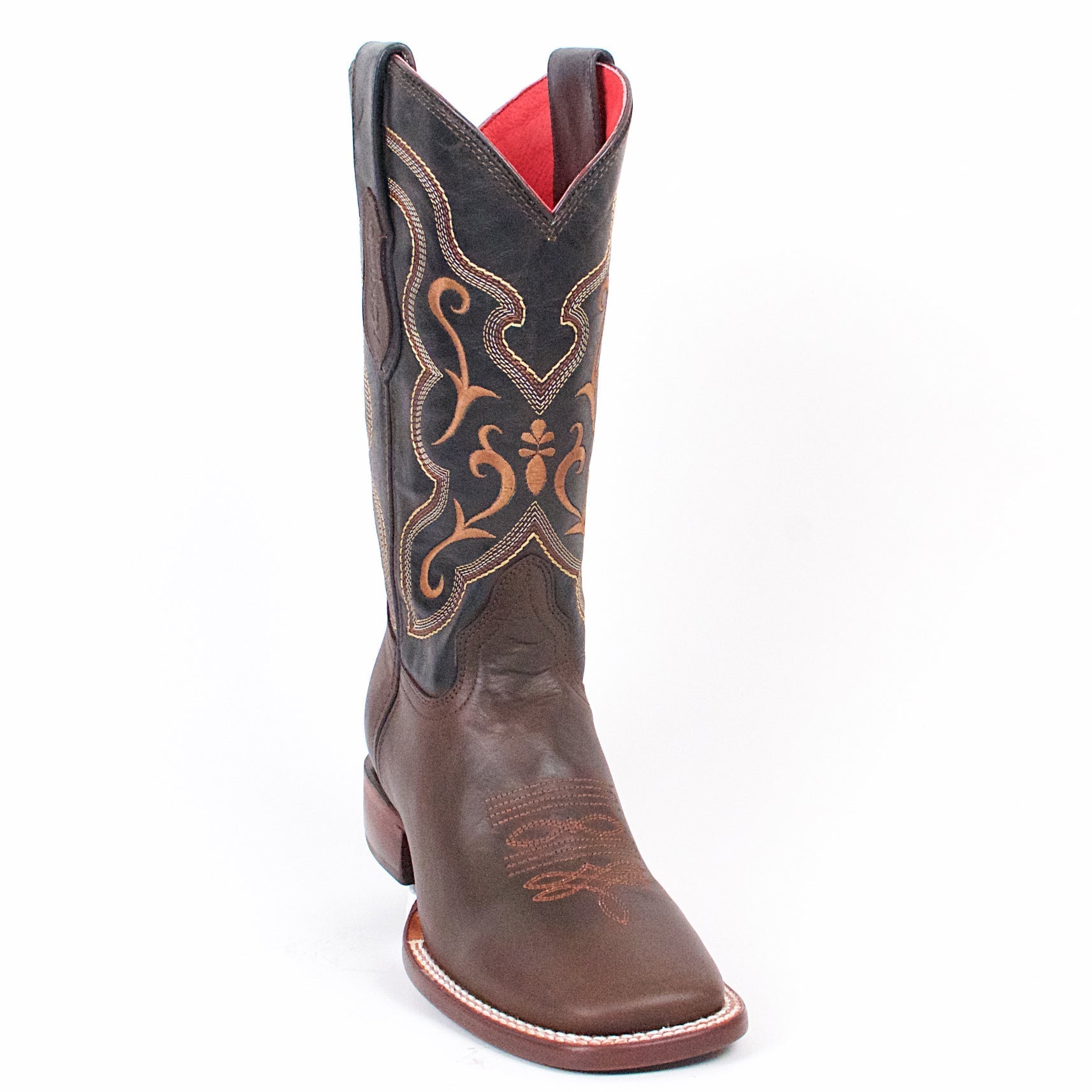 Brown Square Toe Cowgirl Boots - Brown