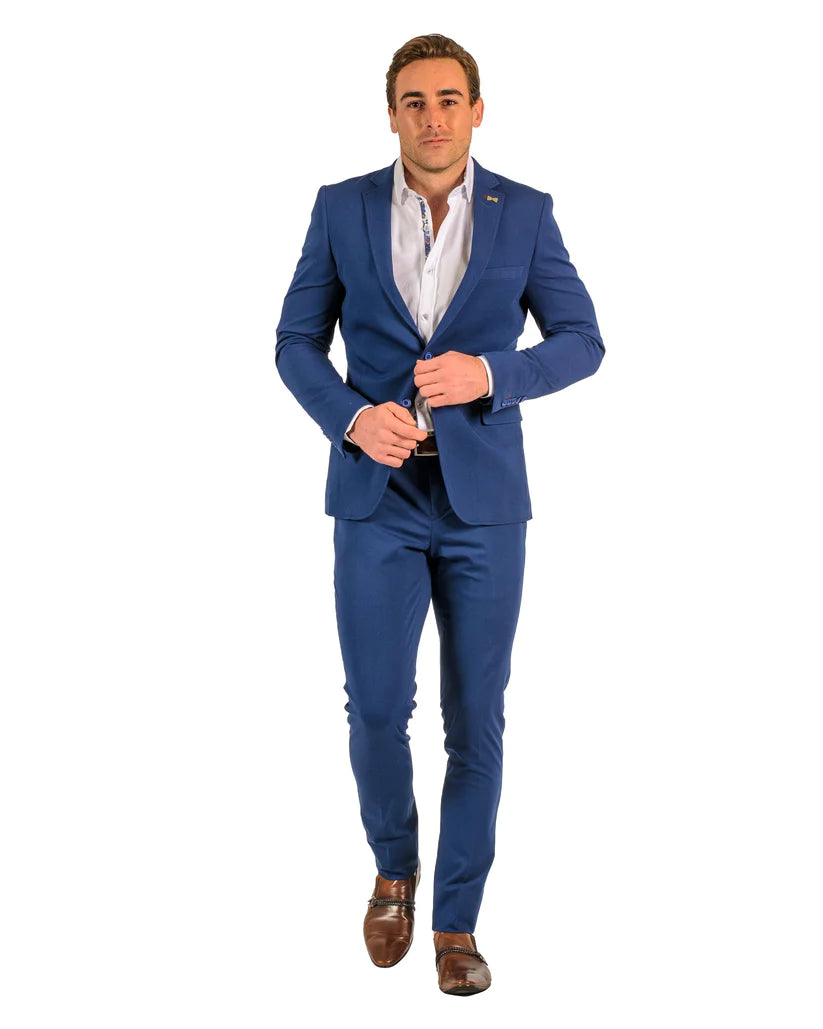 Stretch Fabric - Slim Fitted Suit - "Navy" Light Weight Suit - "Style #"