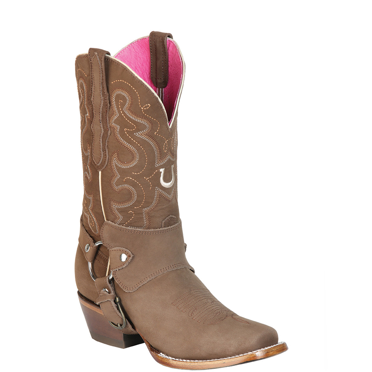 Brown Square Toe Cowgirl Boots - Brown