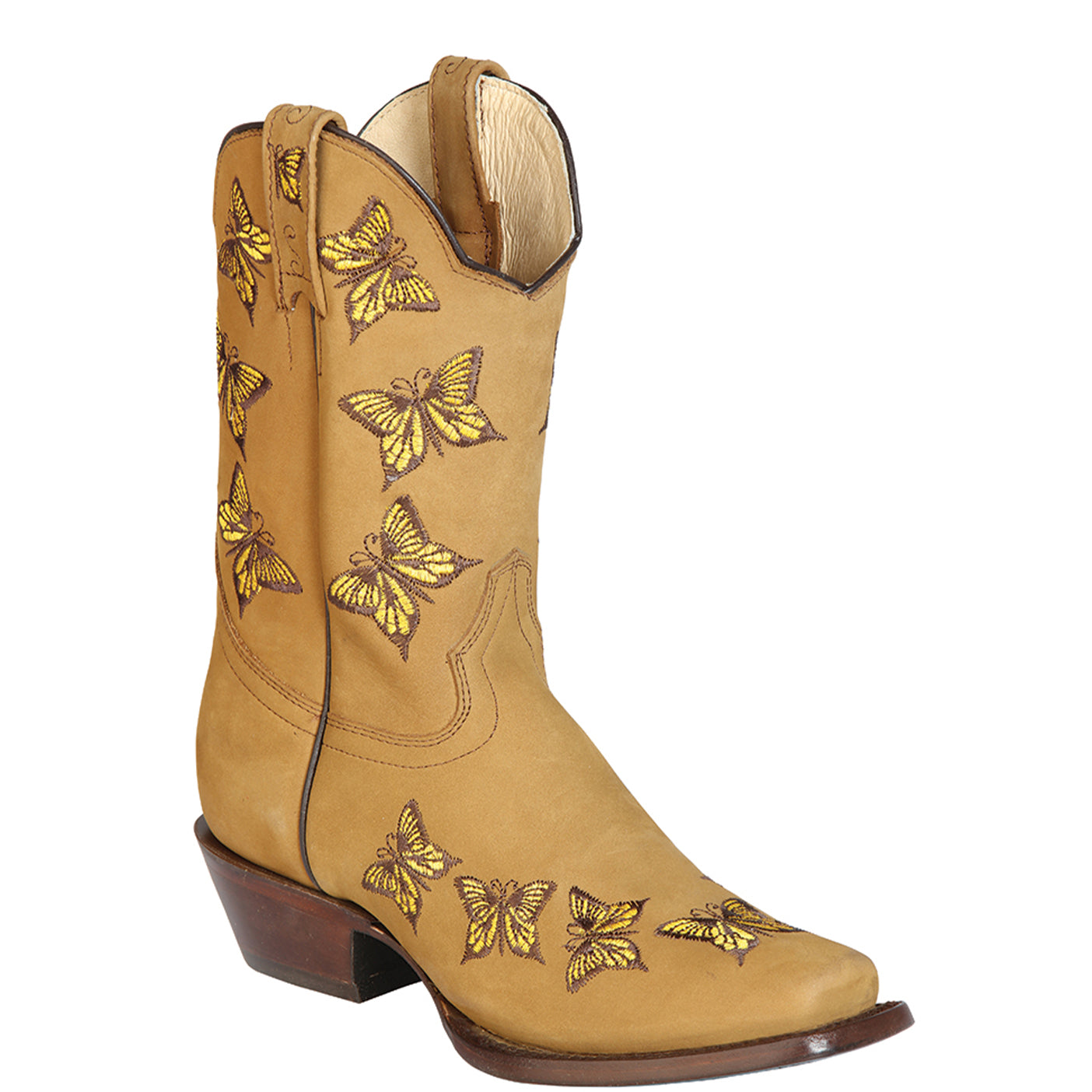 Butterfly Cowgirl Boots - Honey