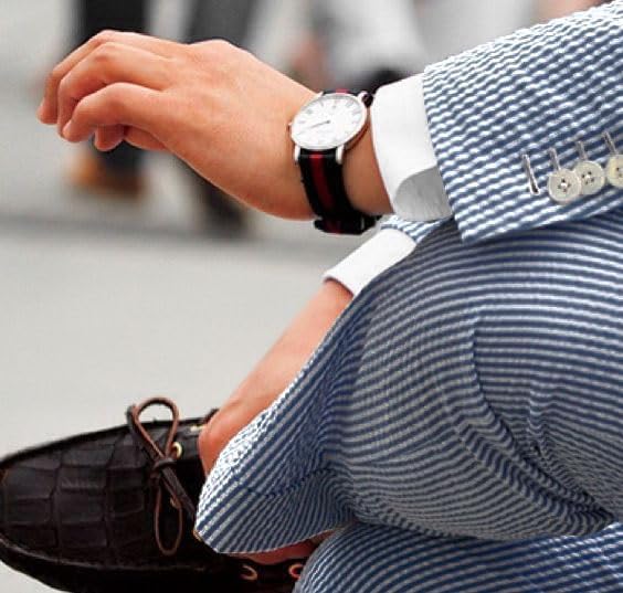 Mens Seersucker Pants - Summer Casual Pinstripe Modern Fit in Color Navy Blue