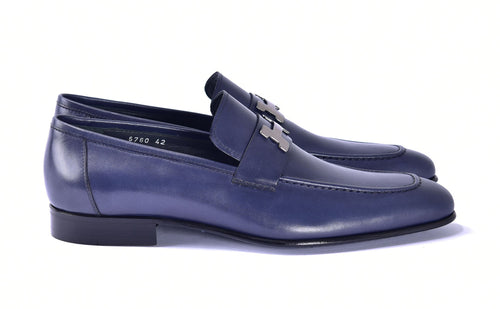 Corrente 5760 Burnished Calfskin Loafer - Navy - Image 2