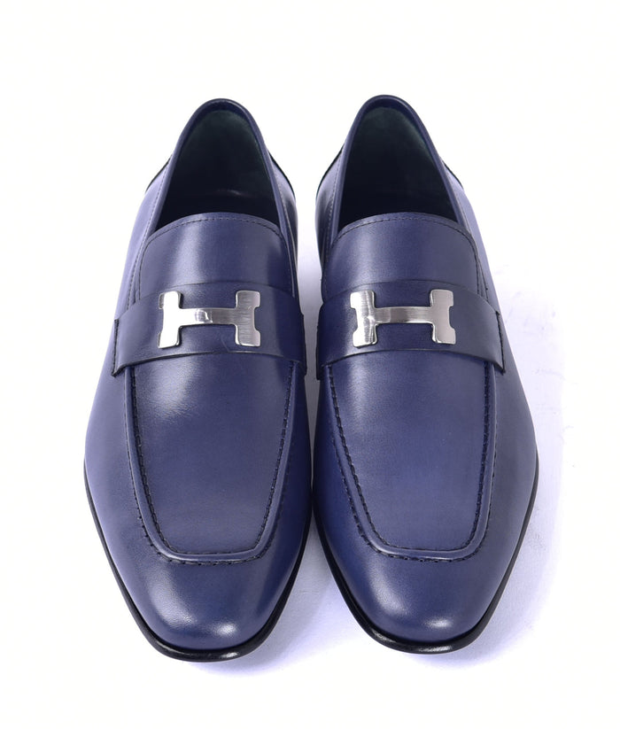 Corrente 5760 Burnished Calfskin Loafer - Navy - Image 3
