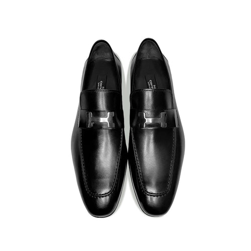 Corrente 5760 H Buckle Loafer Shoes - Black - Image 3