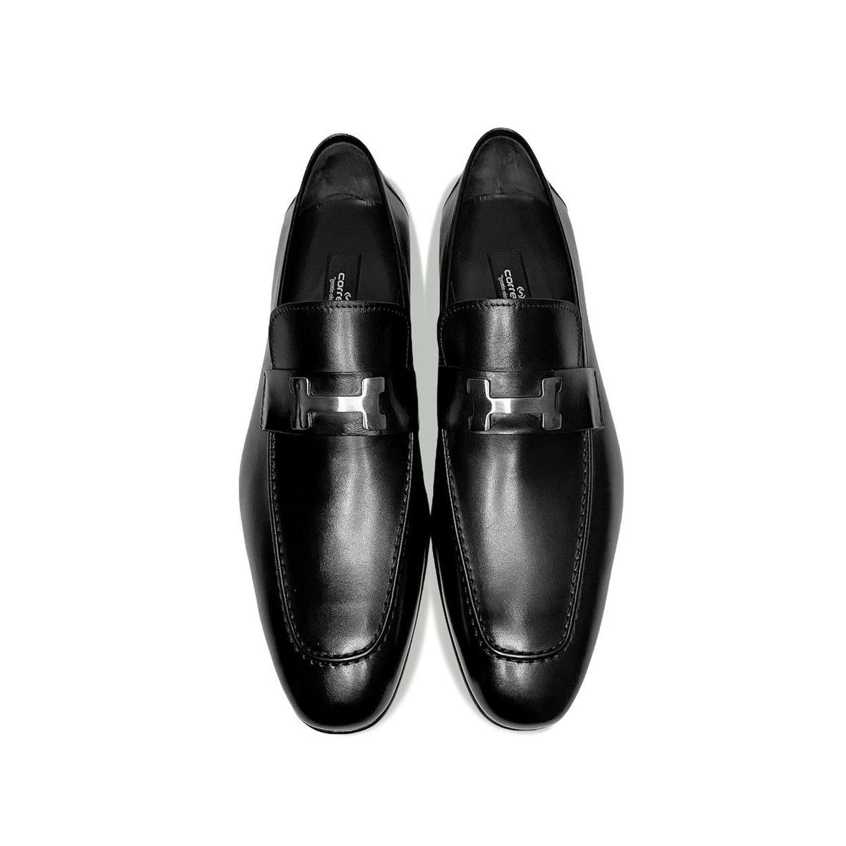 Corrente 5760 H Buckle Loafer Shoes - Black - Image 3