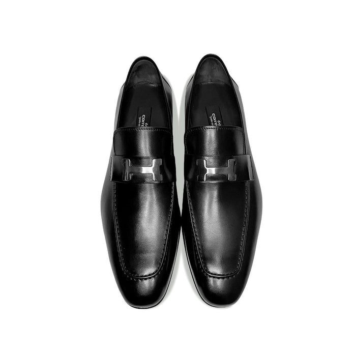 Corrente 5760 H Buckle Loafer Shoes - Black - Image 3