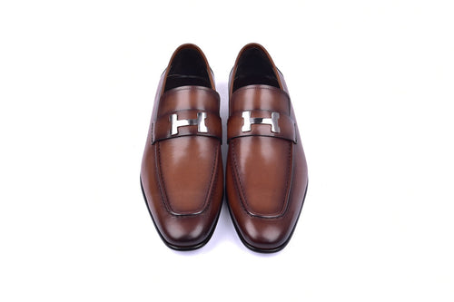 Corrente 5760 H Buckle Loafer Shoes - Cognac - Image 2