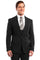 "Black Men's Wedding & Prom 2026 Suit - One Button Peak Lapel Skinny with Lowcut Vest"