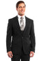 "Black Men's Wedding & Prom 2025 Suit - One Button Peak Lapel Skinny with Lowcut Vest"