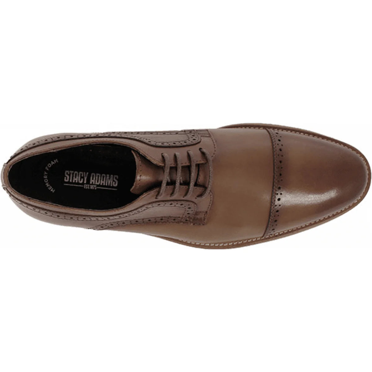 Shoes Stacy Adams Dickinson Cap Toe Oxford Cognac Leather 25066-221 - 6