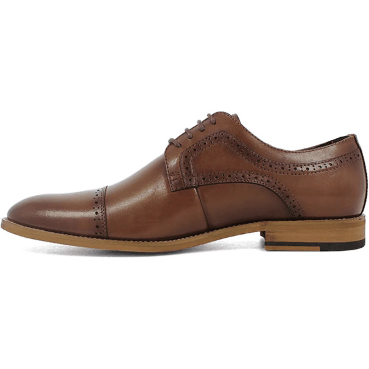 Shoes Stacy Adams Dickinson Cap Toe Oxford Cognac Leather 25066-221 - 6